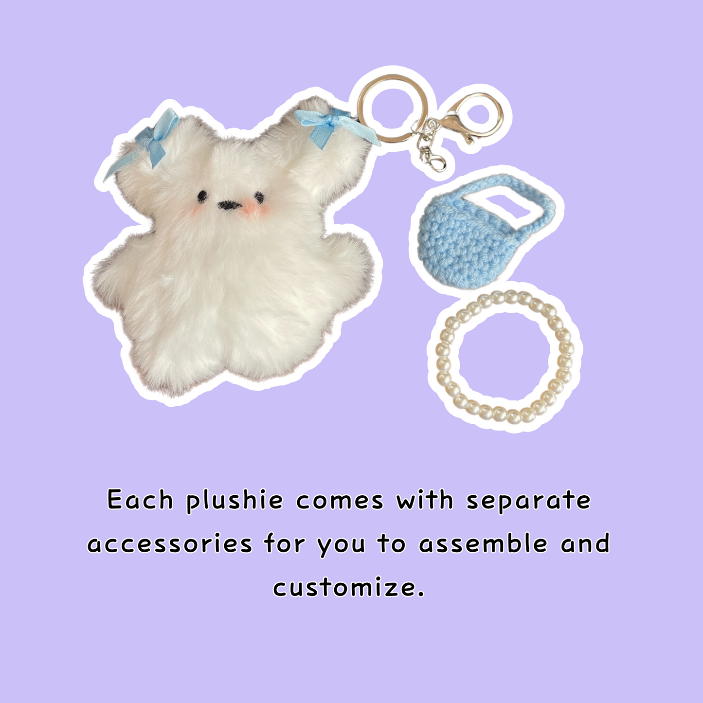 Soft Plush Bunny Purse Charm