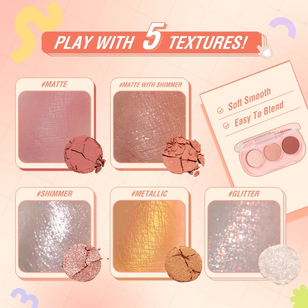 PINKFLASH 3 PAN EYESHADOW PALETTE