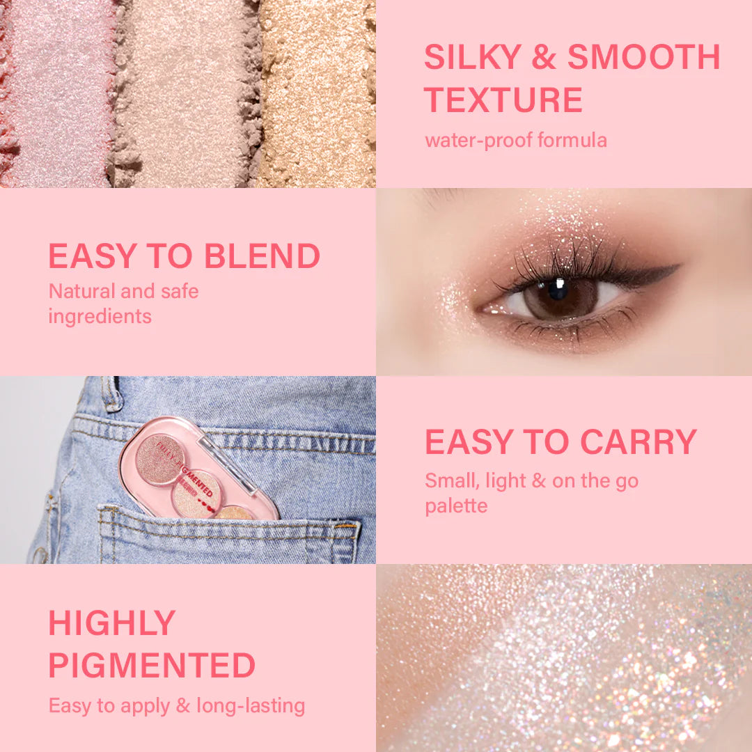 PINKFLASH 3 PAN EYESHADOW PALETTE