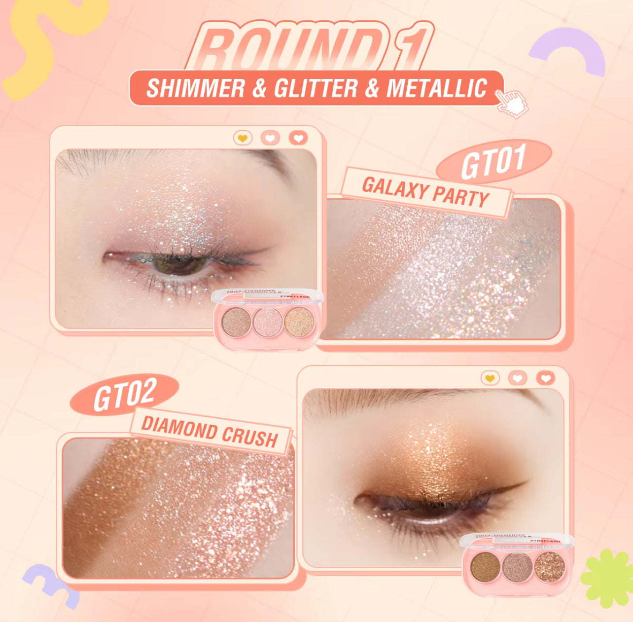 PINKFLASH 3 PAN EYESHADOW PALETTE