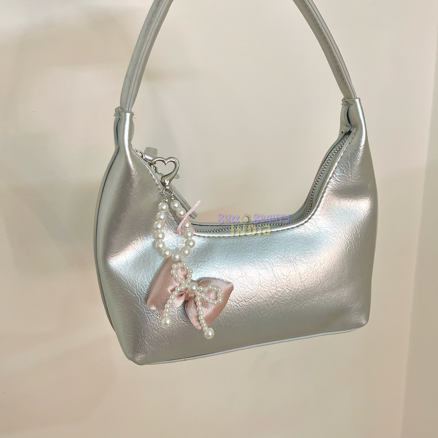 Satin and Pearl Bow Bag Charm