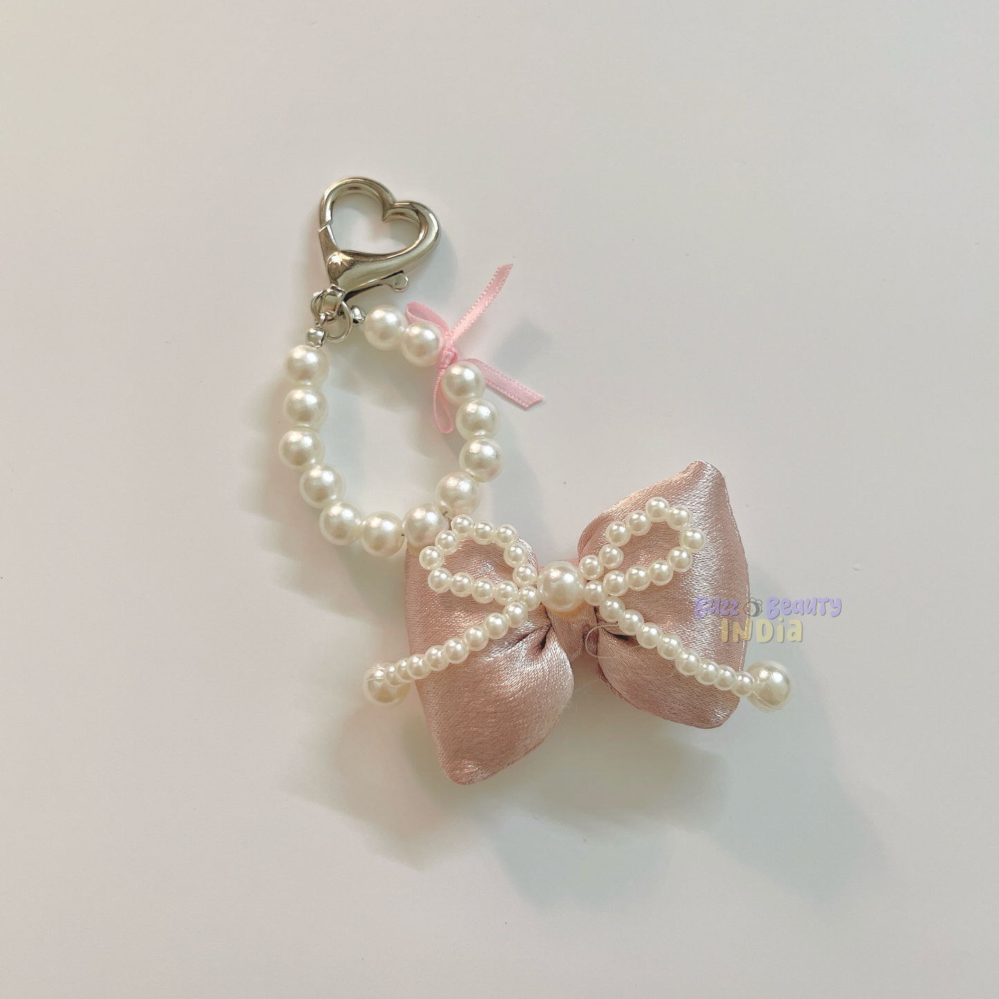 Satin and Pearl Bow Bag Charm