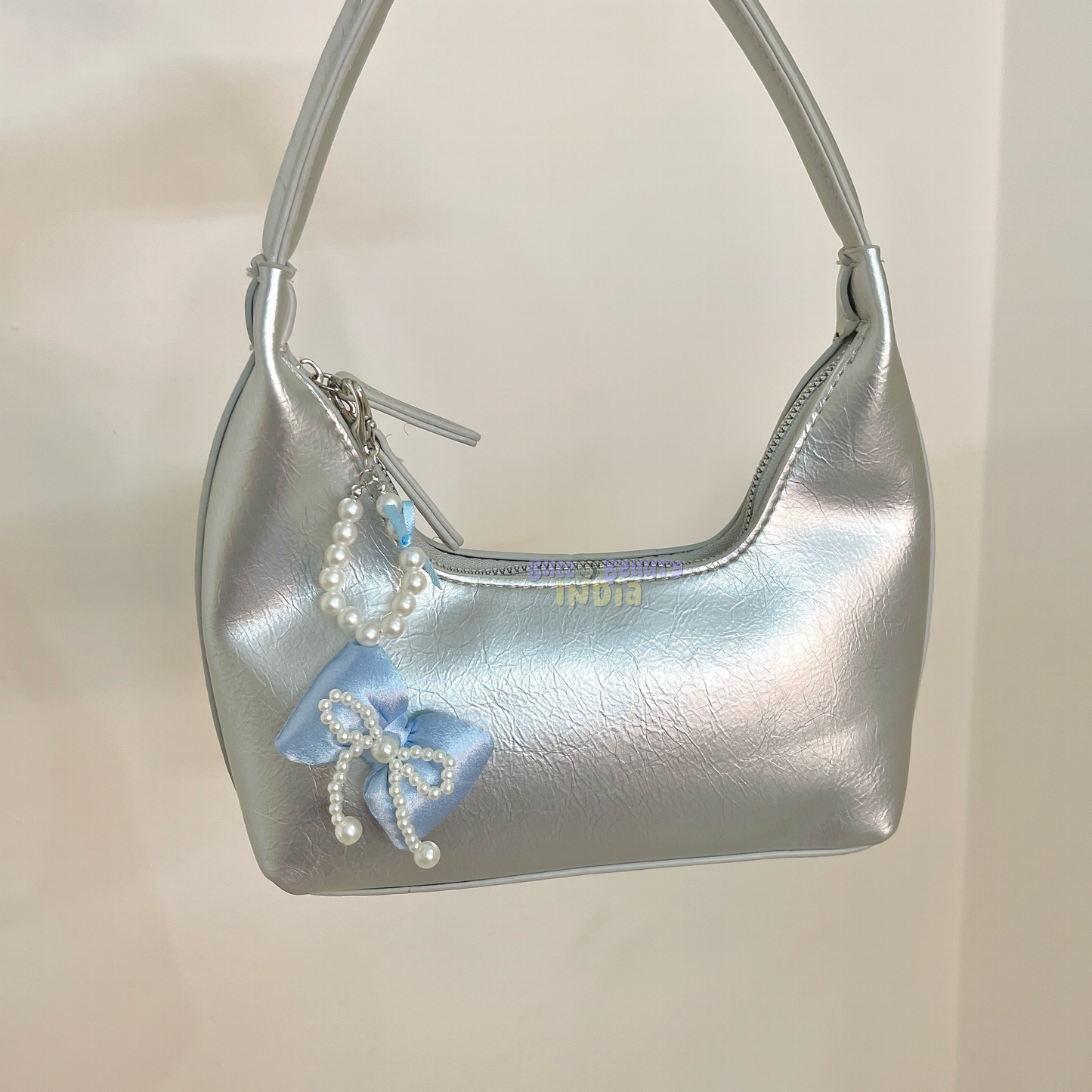 Satin and Pearl Bow Bag Charm