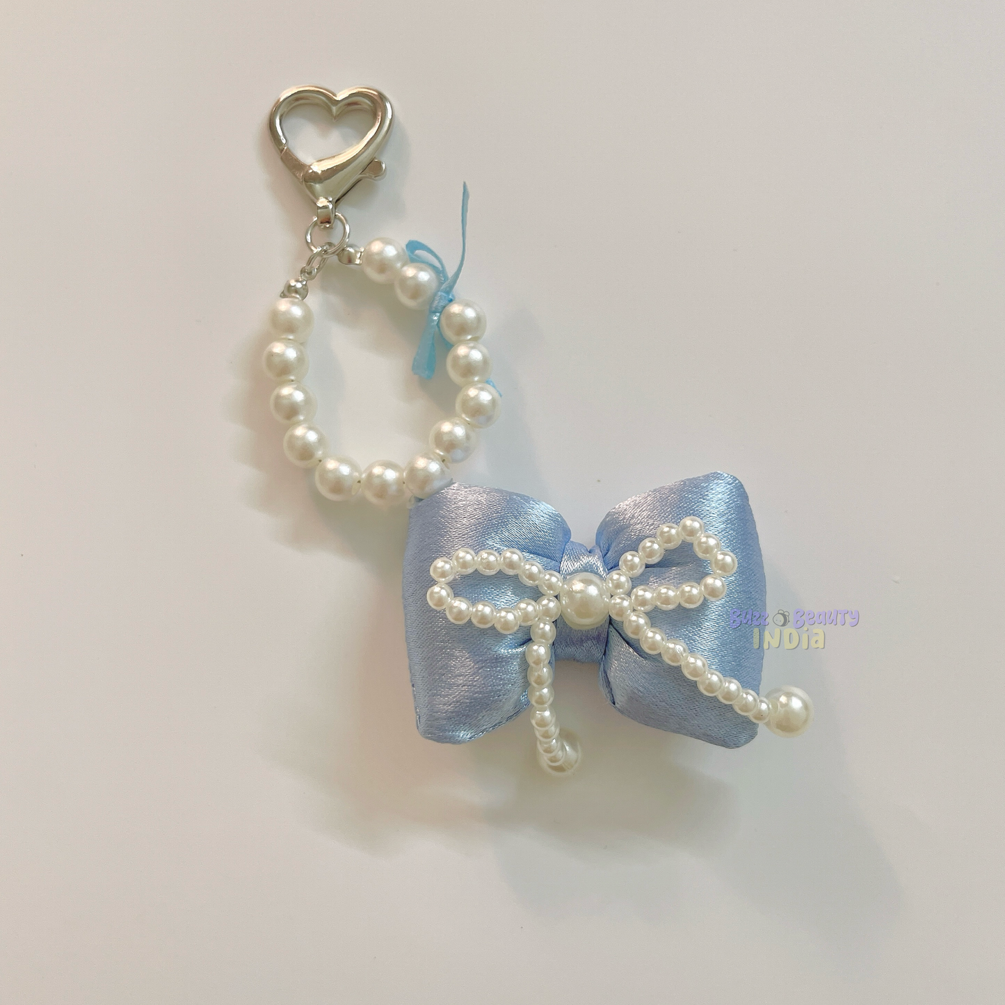 Satin and Pearl Bow Bag Charm