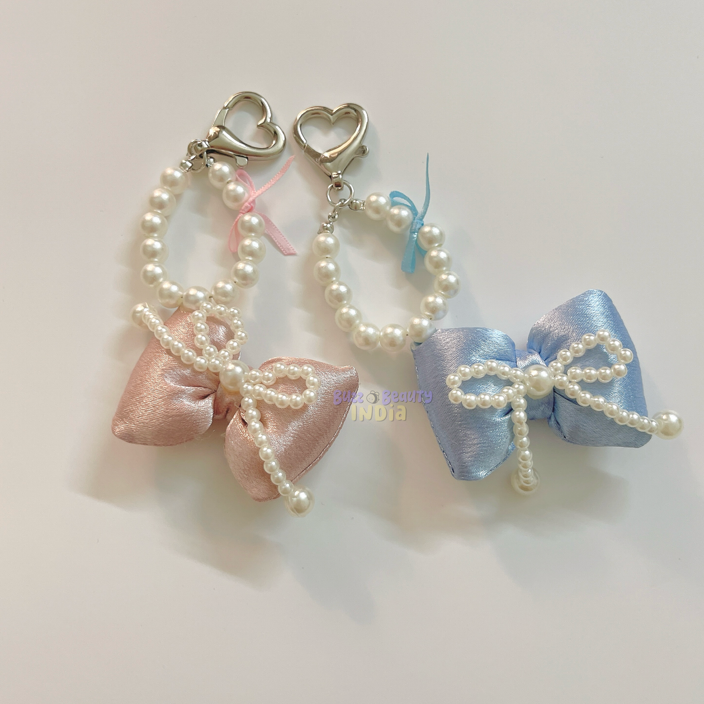 Satin and Pearl Bow Bag Charm
