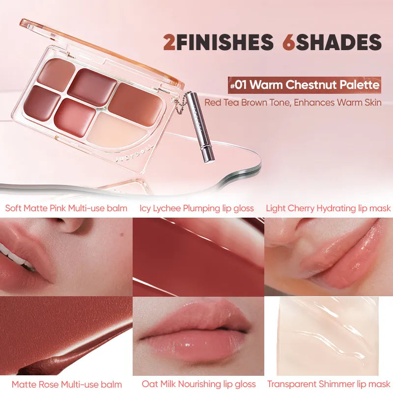 Judydoll 6-Color Multi-Use Lip Palette