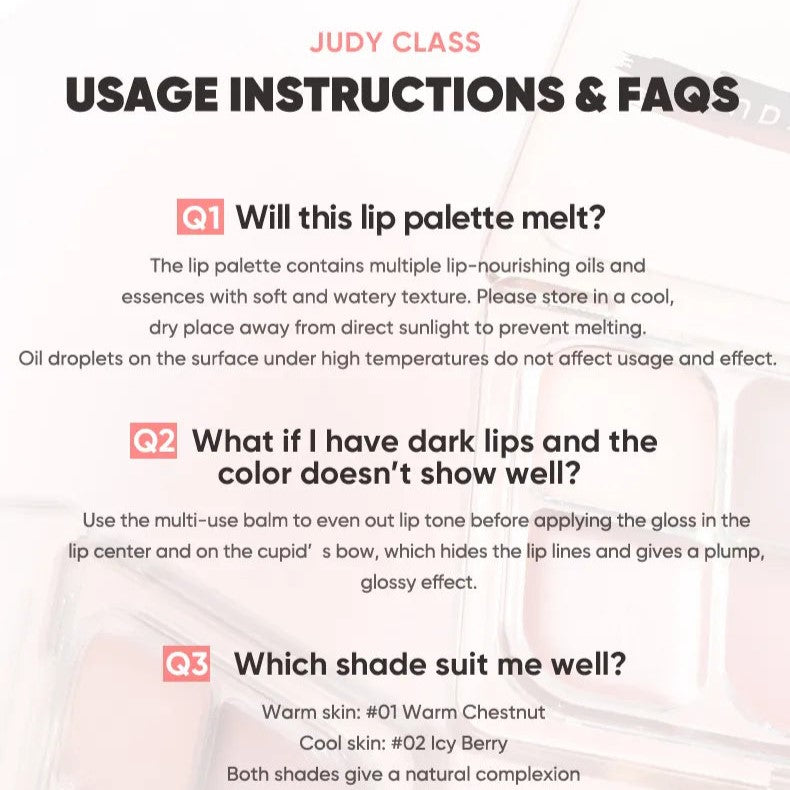Judydoll 6-Color Multi-Use Lip Palette