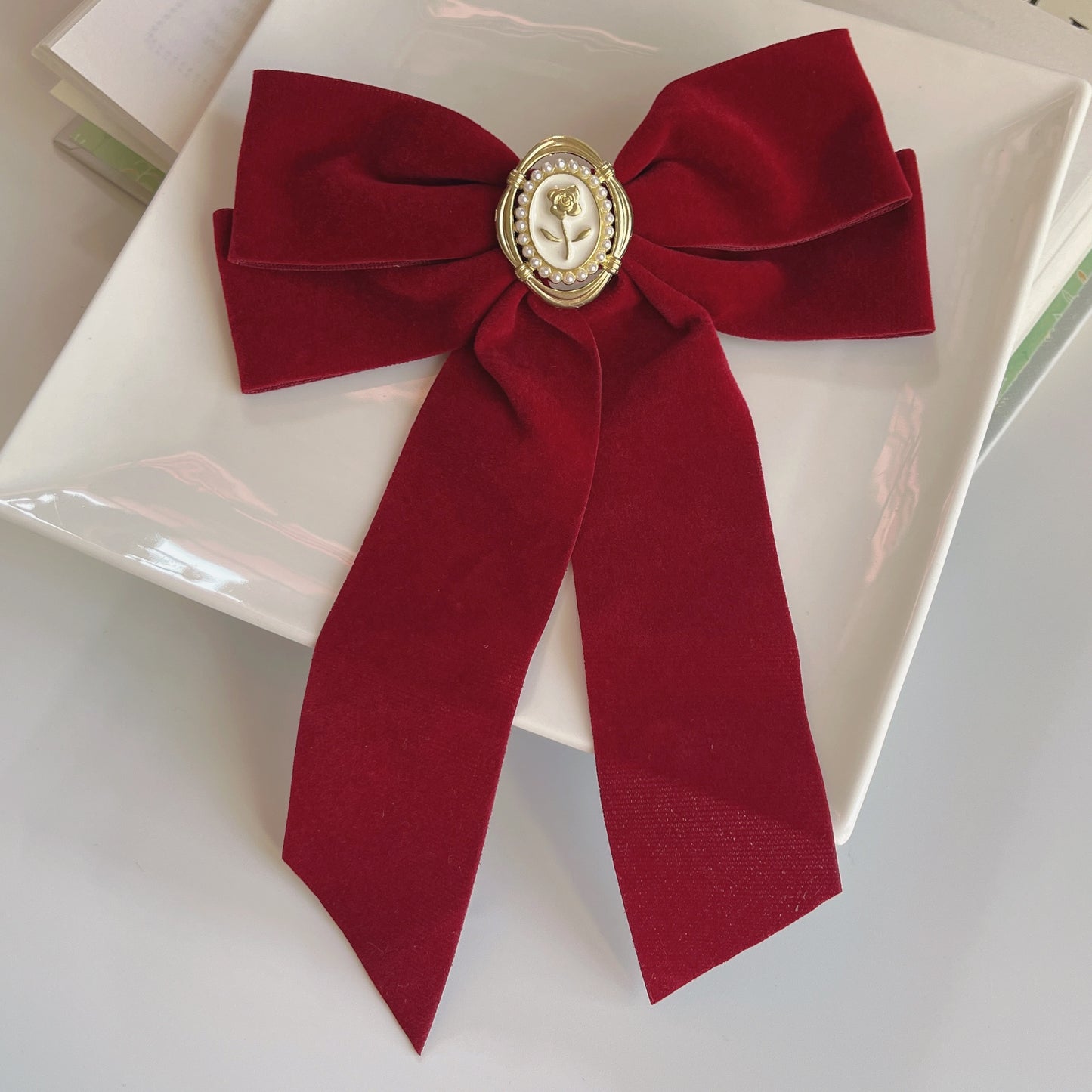 Velvet Big Bow Hairclip