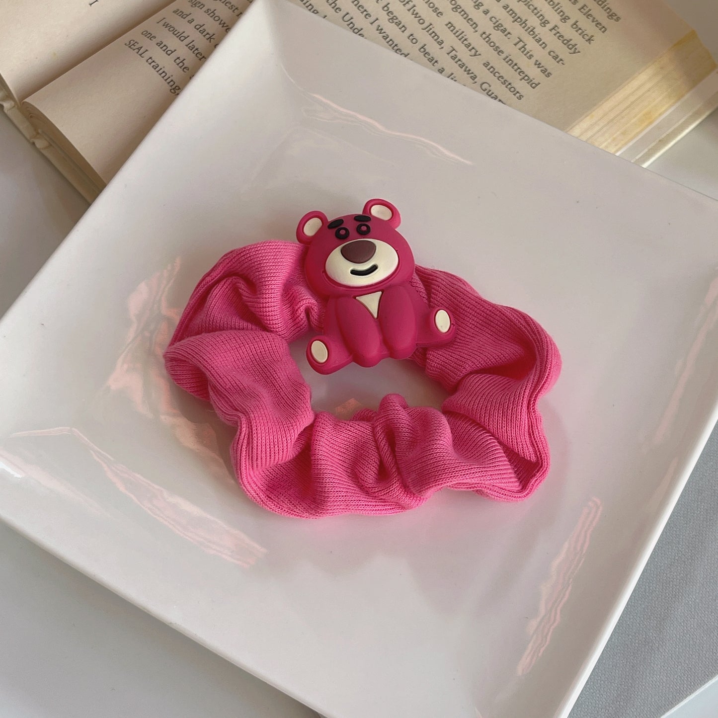 Pack of 5 Sakura Pink Cartoon Scrunchie