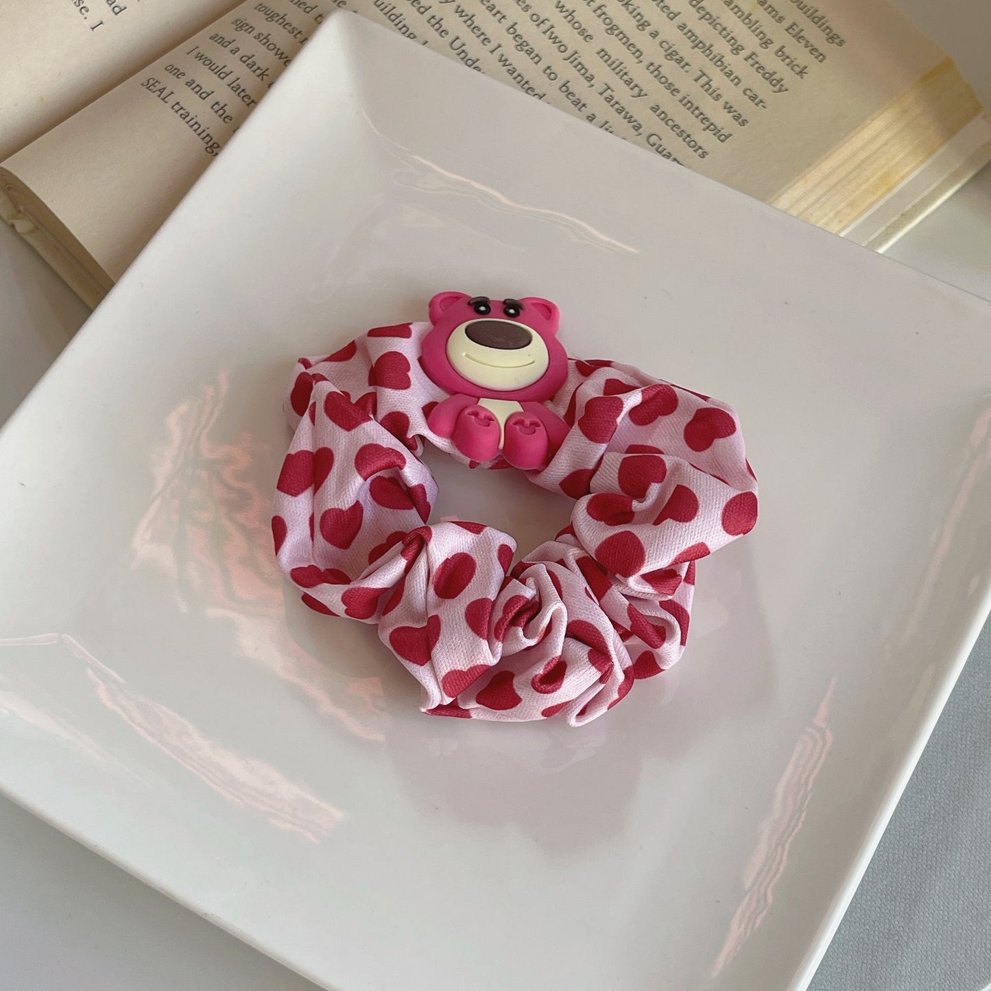 Pack of 5 Sakura Pink Cartoon Scrunchie