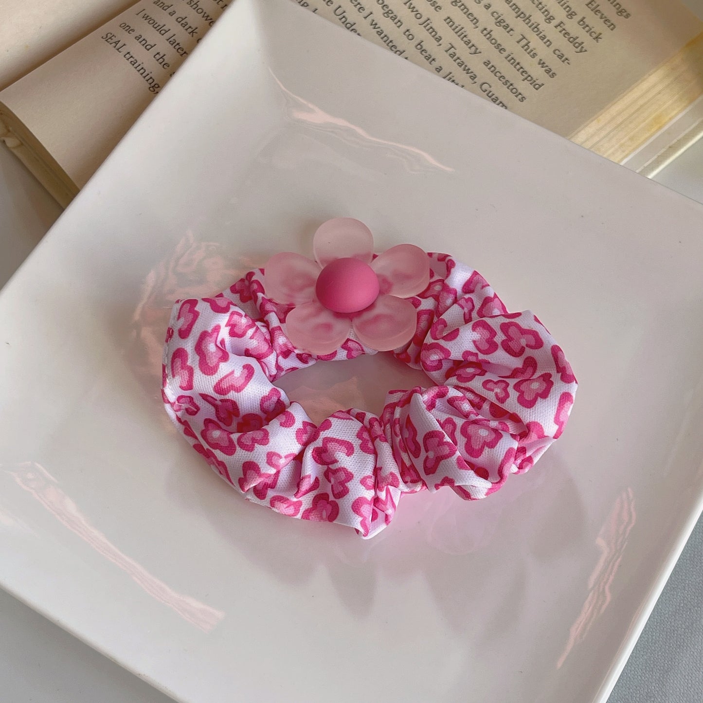 Pack of 5 Sakura Pink Cartoon Scrunchie