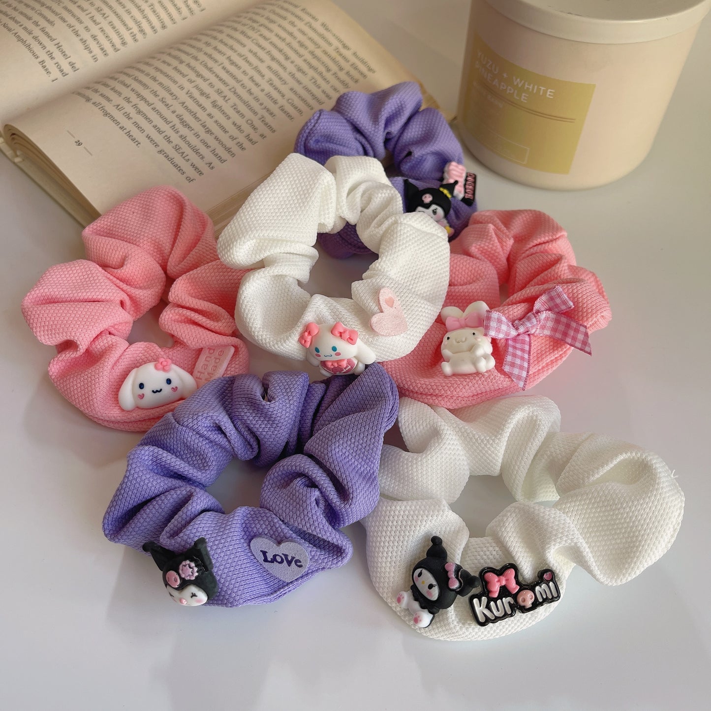 Your Sanrio Bestie Kuromi, My Melody and Cinnamoroll Scrunchies