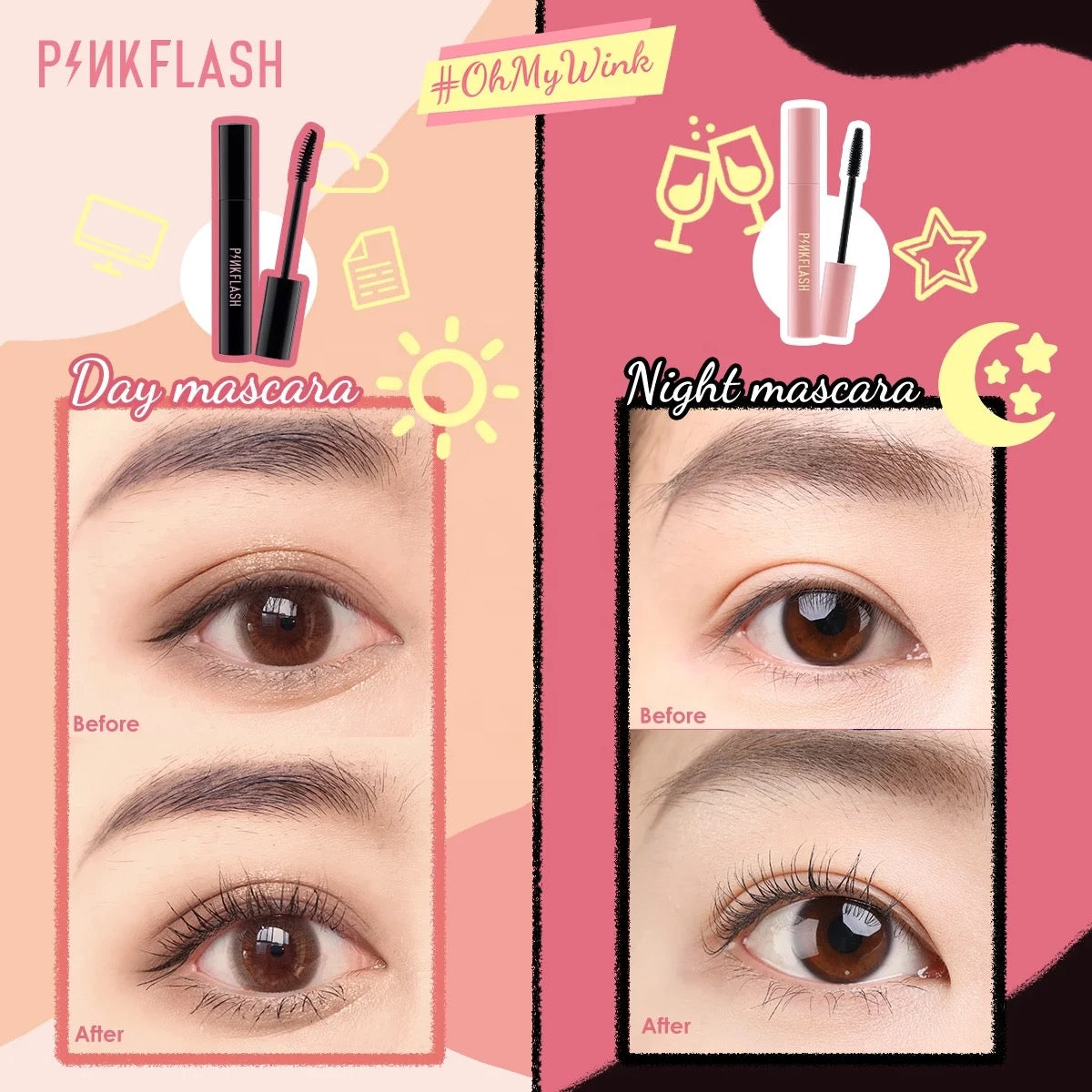 PINKFLASH OIL-PROOF CURL MASCARA