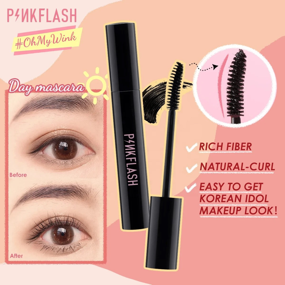 PINKFLASH OIL-PROOF CURL MASCARA