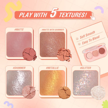 PINKFLASH 3 PAN EYESHADOW PALETTE