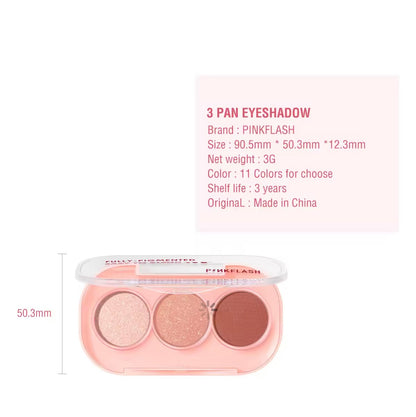 PINKFLASH 3 PAN EYESHADOW PALETTE