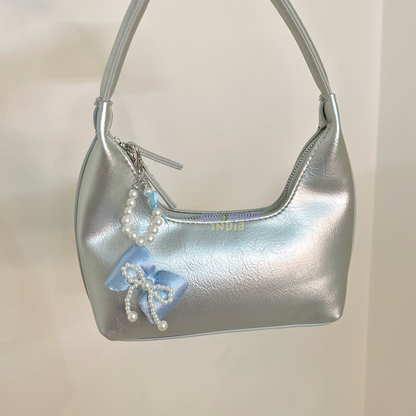Satin and Pearl Bow Bag Charm
