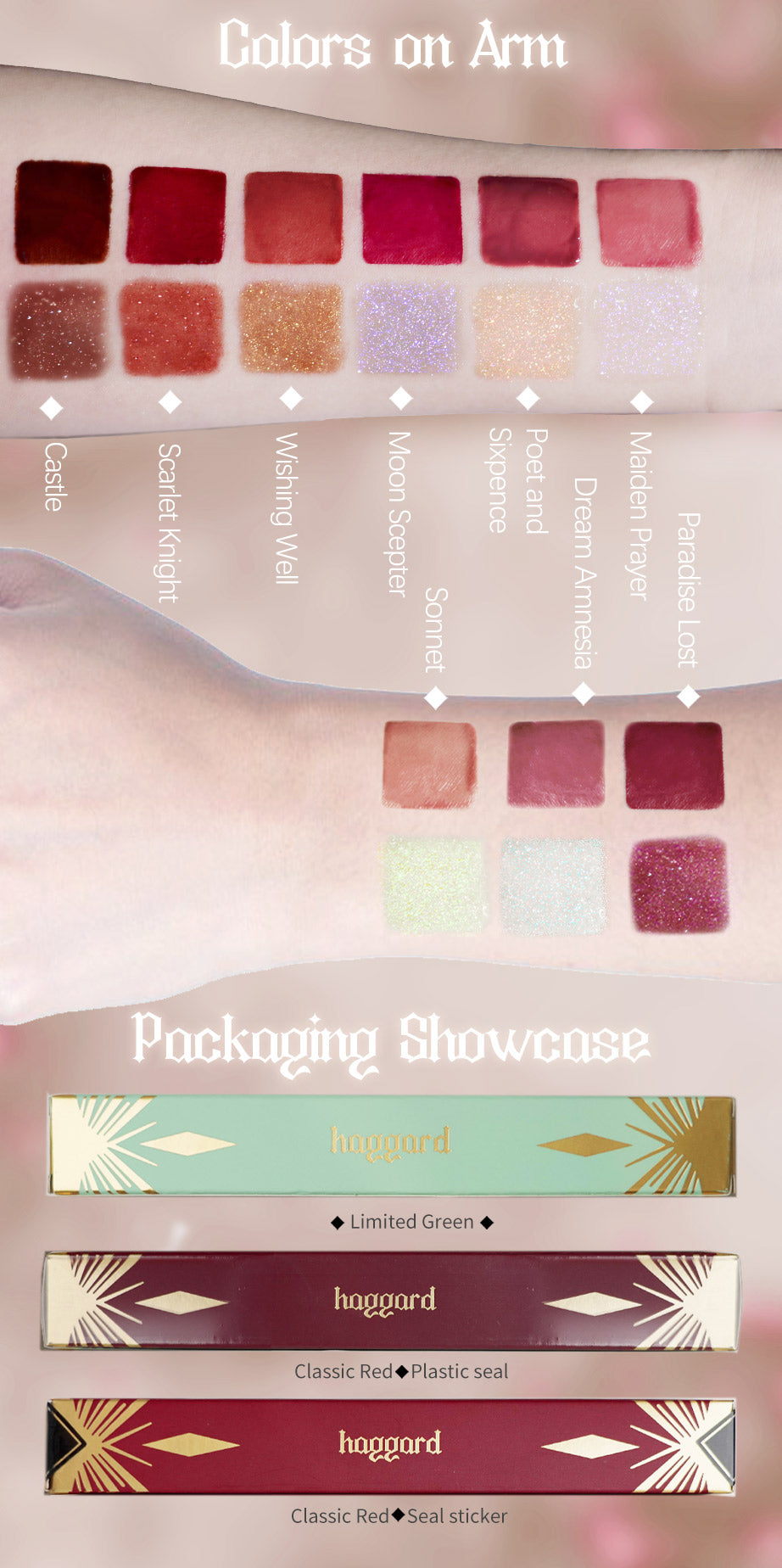 【DESCENDANT】HANGG NARROW LIP CASE Buy Lipsticks+6Pc LipGloss Set B Combo Pack - Heng Fang Dual-color