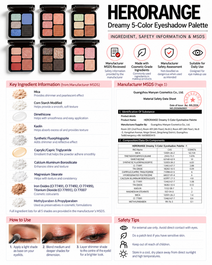 HERORANGE Dreamy 5-Color Eyeshadow Palette