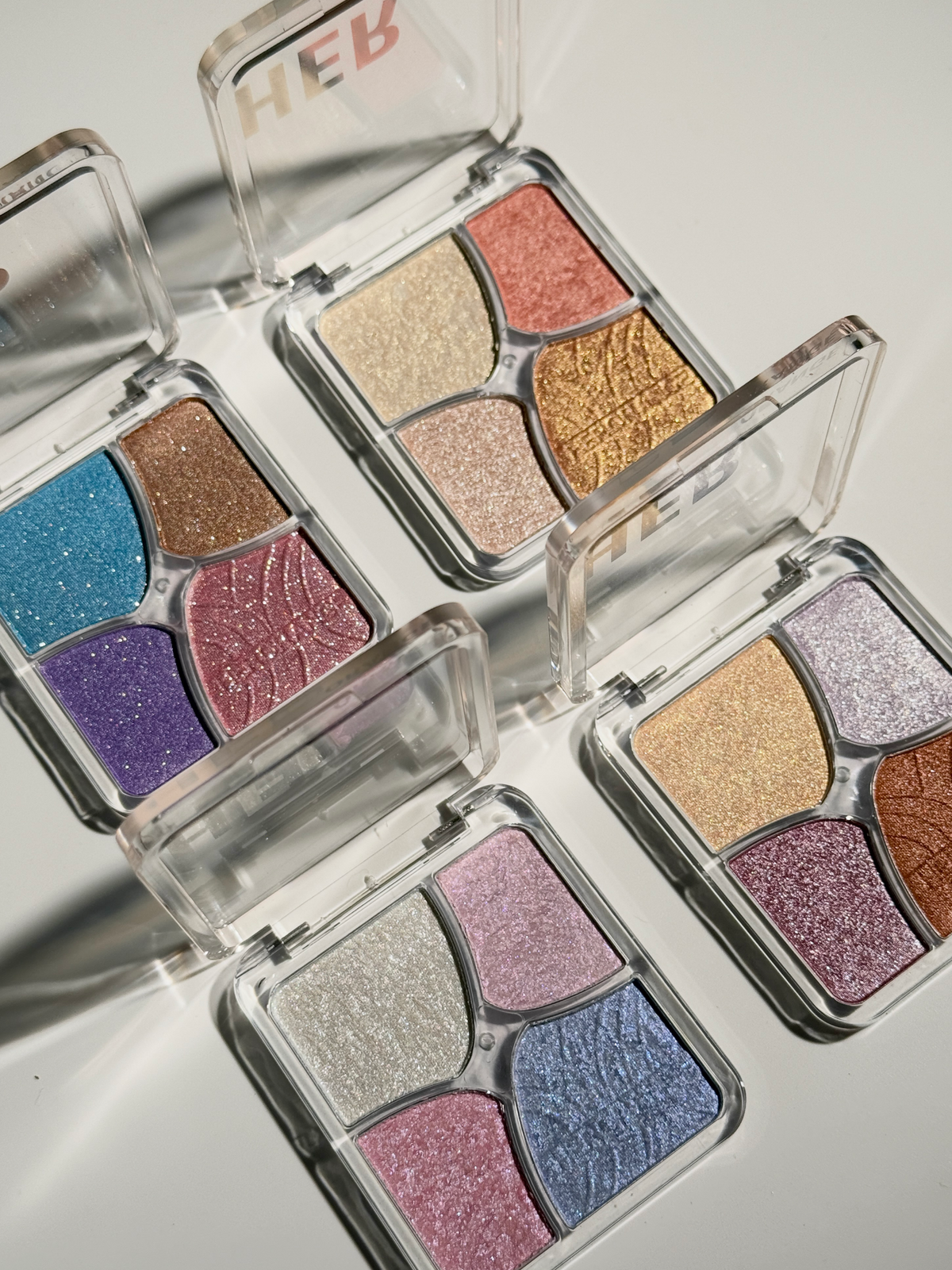 HERORANGE Floral Four-Color Highlighter Multi-Palette