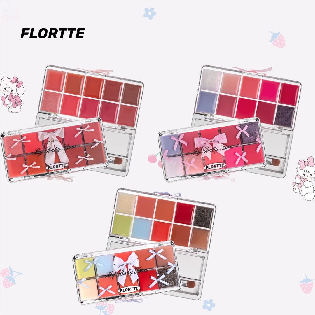 FLORTTE Princess Heart Series Ten-Color Lip Gloss Palette